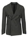Guarinucci Blazer Doppio Petto Lana Opsak Verde In Gray