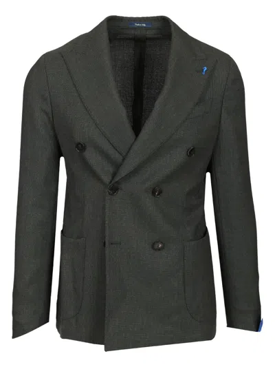 GUARINUCCI DOUBLE-BREASTED WOOL BLAZER JACKETS GREEN