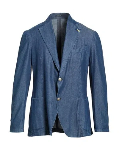 Guarinucci Man Blazer Blue Size 46 Cotton