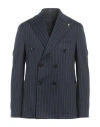 Guarinucci Man Blazer Midnight Blue Size 44 Polyester, Viscose, Elastane In Gray
