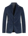 Guarinucci Man Blazer Navy Size 36 Cotton, Lyocell, Elastane In Blue