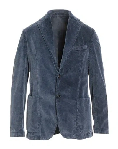 Guarinucci Man Blazer Navy Size 40 Cotton, Lyocell, Elastane In Blue