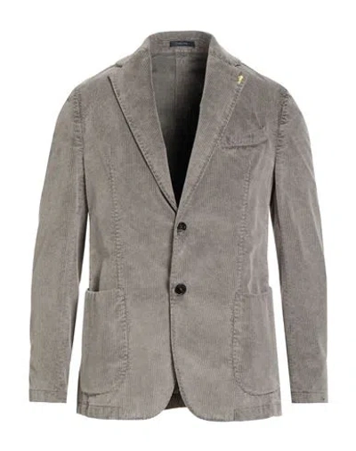 Guarinucci Man Blazer Sage Green Size 40 Cotton, Lyocell, Elastane