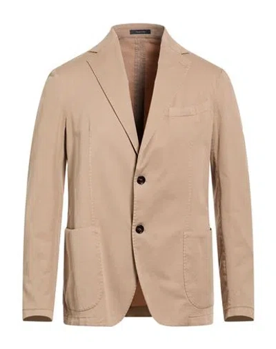 Guarinucci Man Blazer Sand Size 40 Cotton, Lyocell, Elastane In Brown