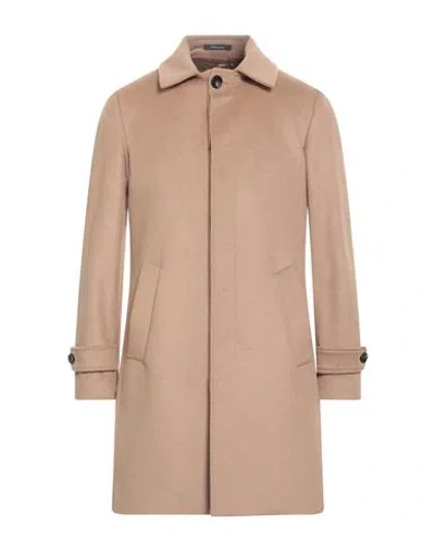 Guarinucci Man Coat Light Brown Size 44 Wool, Polyester, Cashmere