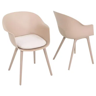 Pre-owned Gubi 2024 Pair Of Gamfratesi For  Bat Outdoor Dining Chairs In Beige In Brown