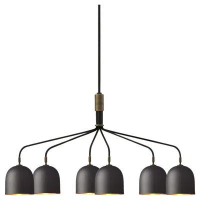 Pre-owned Gubi 6-arm 'howard' Chandelier By Space Copenhagen For  In Gunmetal In Gray