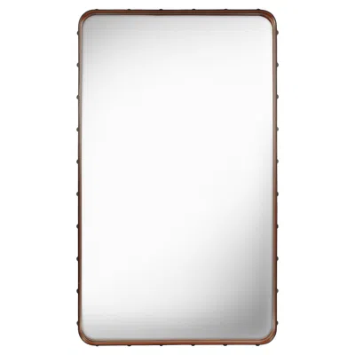 Pre-owned Gubi Adnet Wall Mirror Tan Leather 70 X 115 Cm By Jacques Adnet In Brown