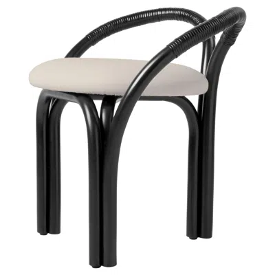 Pre-owned Gubi 'bistra' Stool In Black Painted Rattan By Amdl Circle For
