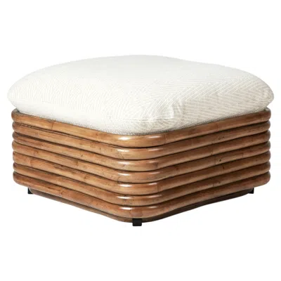 Pre-owned Gubi Bohemian 72 Outdoor Ottoman In Rattan Strips By Gabriella Crespi In Sand