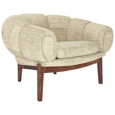 Pre-owned Gubi Fabric 'croissant' Lounge Chair By Illum Wikkelsø For  In Brown