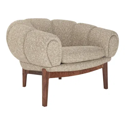 Pre-owned Gubi Fabric 'croissant' Lounge Chair By Illum Wikkelsø For  In Brown