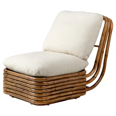 Pre-owned Gubi Gabriella Crespi Bohemian 72 Lounge Chair Diagonal Bouclé Dedar 007 For  In Sand