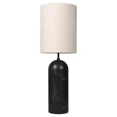 Pre-owned Gubi Gravity Floor Lamp Xl Black Marble Canvas Shade By Space Copenhagen