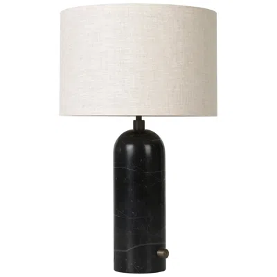 Pre-owned Gubi Gravity Table Lamp Black Marble Canvas Shade 49 Cm By Space Copenhagen