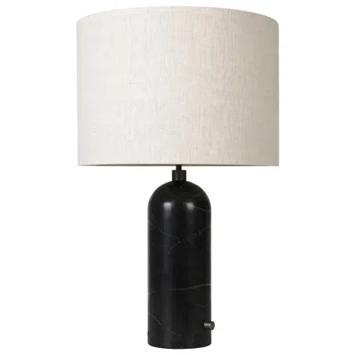 Pre-owned Gubi Gravity Table Lamp Black Marble Canvas Shade 65 Cm By Space Copenhagen
