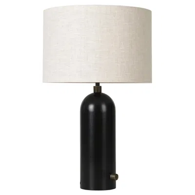 Pre-owned Gubi Gravity Table Lamp Blackened Steel Canvas Shade 49 Cm By Space Copenhagen In Sand