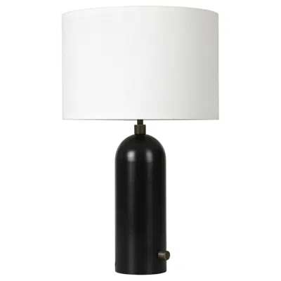 Pre-owned Gubi Gravity Table Lamp Blackened Steel White Shade 49 Cm By Space Copenhagen