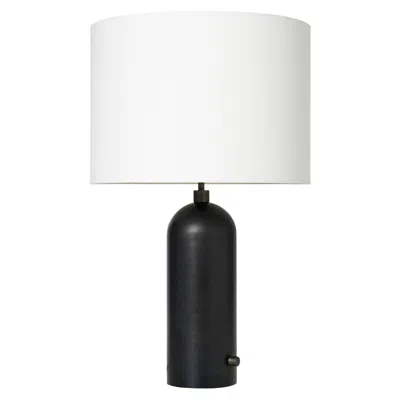 Pre-owned Gubi Gravity Table Lamp Blackened Steel White Shade 65 Cm By Space Copenhagen
