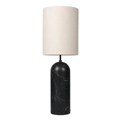 Pre-owned Gubi 'gravity Xl High' Floor Lamp For  In Black Marble With Canvas Shade