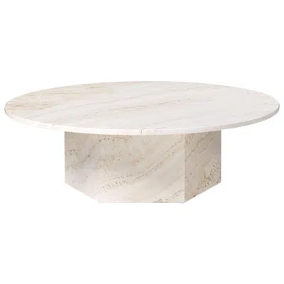 Pre-owned Gubi Large Travertine 'epic' Table In Neutral White By Gamfratesi For