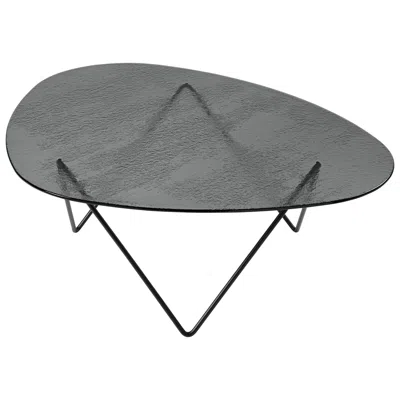 Pre-owned Gubi Pedrera Coffee Table In Black Base And Smoke Glass By Corsini & Ruiz Millet
