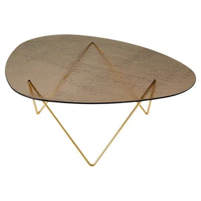 Pre-owned Gubi Pedrera Coffee Table In Brass Base And Bronze Glass By Corsini&ruiz Millet In Brown
