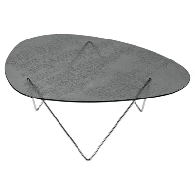 Pre-owned Gubi Pedrera Coffee Table In Chrome Base And Smoke Glass By Corsini&ruiz Millet In Black