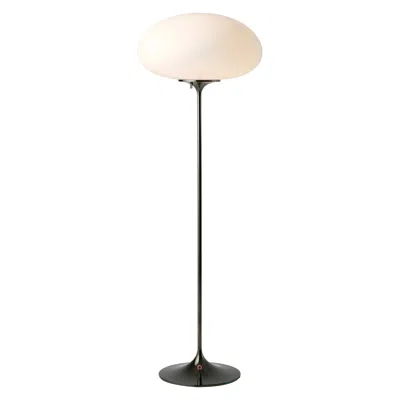 Pre-owned Gubi 'stemlite' Opal Glass Floor Lamp In Black Chrome By Bill Curry For