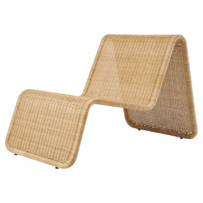 Pre-owned Gubi Tito Agnoli Outdoor Woven P3 Lounge Chair For  In Sand