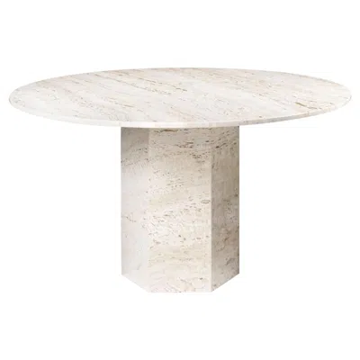 Pre-owned Gubi Travertine 'epic' Dining Table By Gamfratesi For  In Neutral White