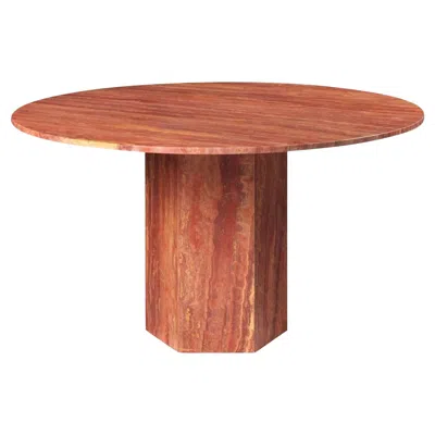 Pre-owned Gubi Travertine 'epic' Dining Table By Gamfratesi In Burnt Red For