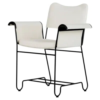 Pre-owned Gubi Tropique Outdoor Armchair In Black Base, Limonata White By Mathieu Matégot