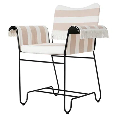 Pre-owned Gubi Tropique Outdoor Armchair In Black Base With Fringes By Mathieu Matégot