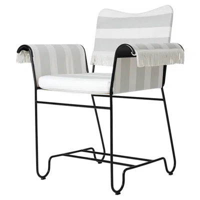 Pre-owned Gubi Tropique Outdoor Armchair In Black Base With Fringes By Mathieu Matégot