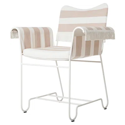 Pre-owned Gubi Tropique Outdoor Armchair In White Base With Fringes By Mathieu Matégot