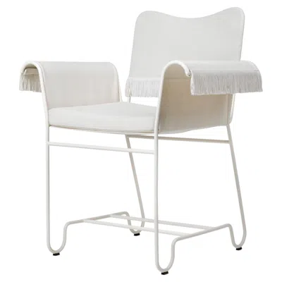 Pre-owned Gubi Tropique Outdoor Armchair In White Base With Fringes By Mathieu Matégot