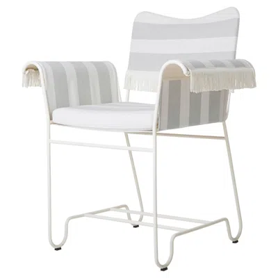 Pre-owned Gubi Tropique Outdoor Armchair In White Base With Fringes By Mathieu Matégot