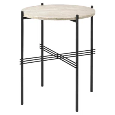Pre-owned Gubi Ts Outdoor Side Table In Neutral White Travertine By Gamfratesi