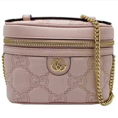 Gucci Gg Matelassé Pink Leather Shoulder Bag ()