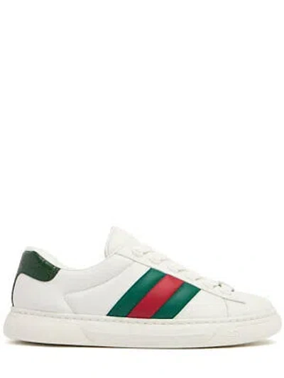 Pre-owned Gucci - Hyper Ace Leather Sneakers - White/green/red