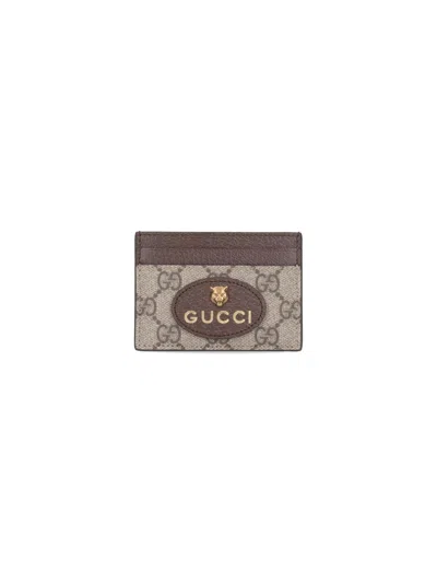 Gucci Neo Vintage Gg Supreme Cardholder In Beige