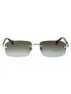 Gucci 00 Silver Brown Brown Metal Sunglasses In Metallic