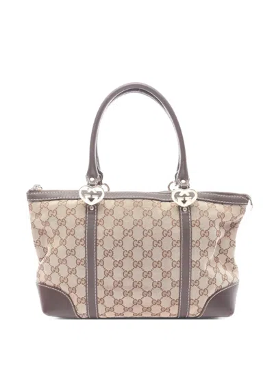 Pre-owned Gucci 00s Gg Canvas Tote Bag In Neutral