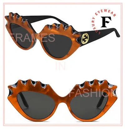 Pre-owned Gucci 0781 Black Orange Spike Pearl Sea Shell Runway Unisex Gg0781s Sunglasses