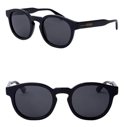 Pre-owned Gucci 0825 Black Gray Rectangular Logo Gg0825s 001 Unisex Fashion Sunglasses