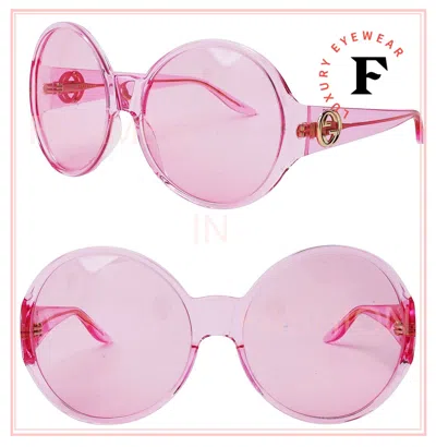Pre-owned Gucci 0965 Light Pink 002 Logo Summer Oversized Sunglasses Gg0954s Authentic