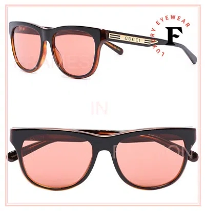 Pre-owned Gucci 0980 Black Brown Web Stripe Aviator Unisex Metal Sunglasses Gg0980s Pilot