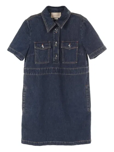 Pre-owned Gucci 10's Denim Mini Dress