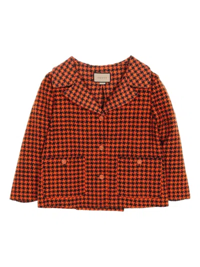 Pre-owned Gucci 10's Houndstooth Jacket In Orange